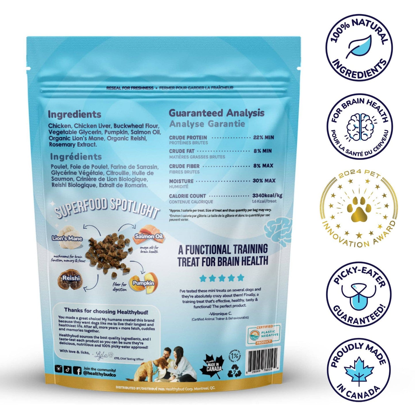 Healthybud's Functional Chicken Mini Training Treat for Dogs