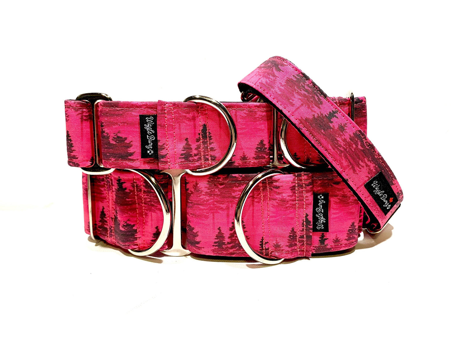 Forest Mist Pink Dog Collar