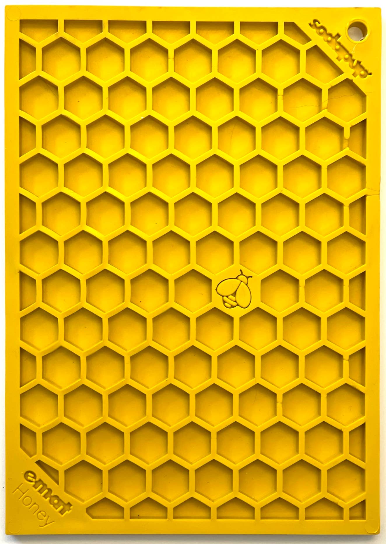 Honeycomb Design Emat Enrichment Licking Mat - Yellow - Larg