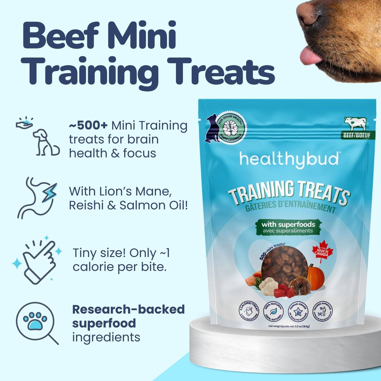 Healthybud's Functional Beef Mini Training Treat for Dogs