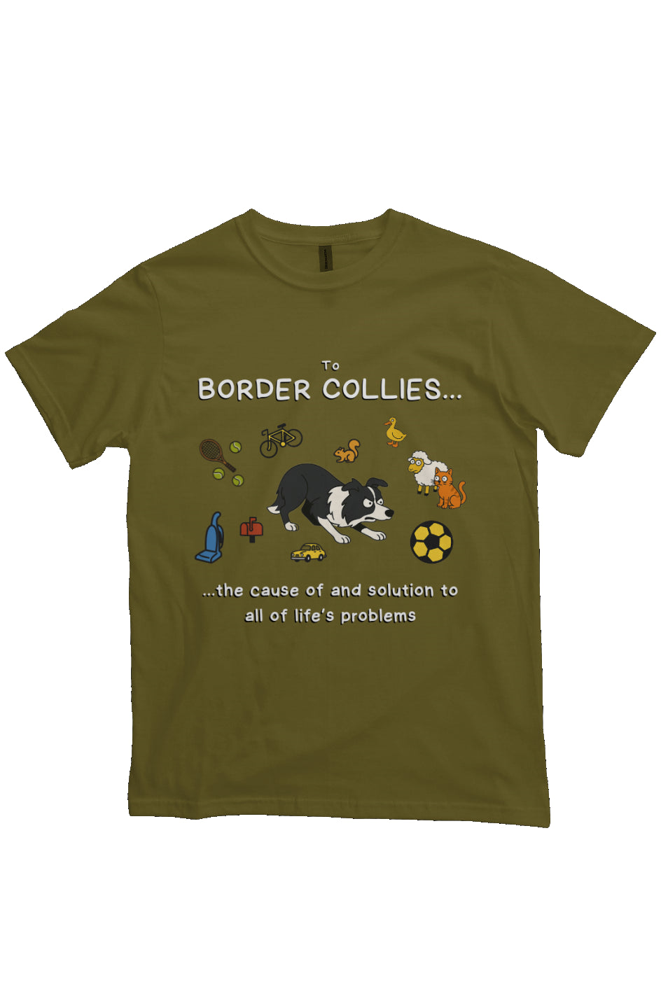 Border Collie Funny Dog T-Shirt – Simpsons Parody Tee for Smart & Energetic Dog Lovers