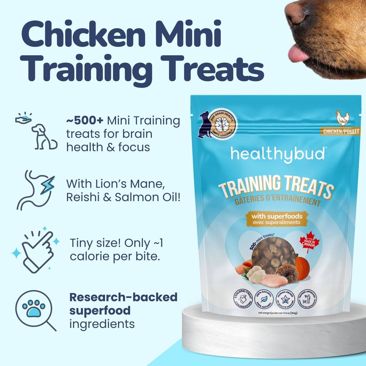 Healthybud's Functional Chicken Mini Training Treat for Dogs