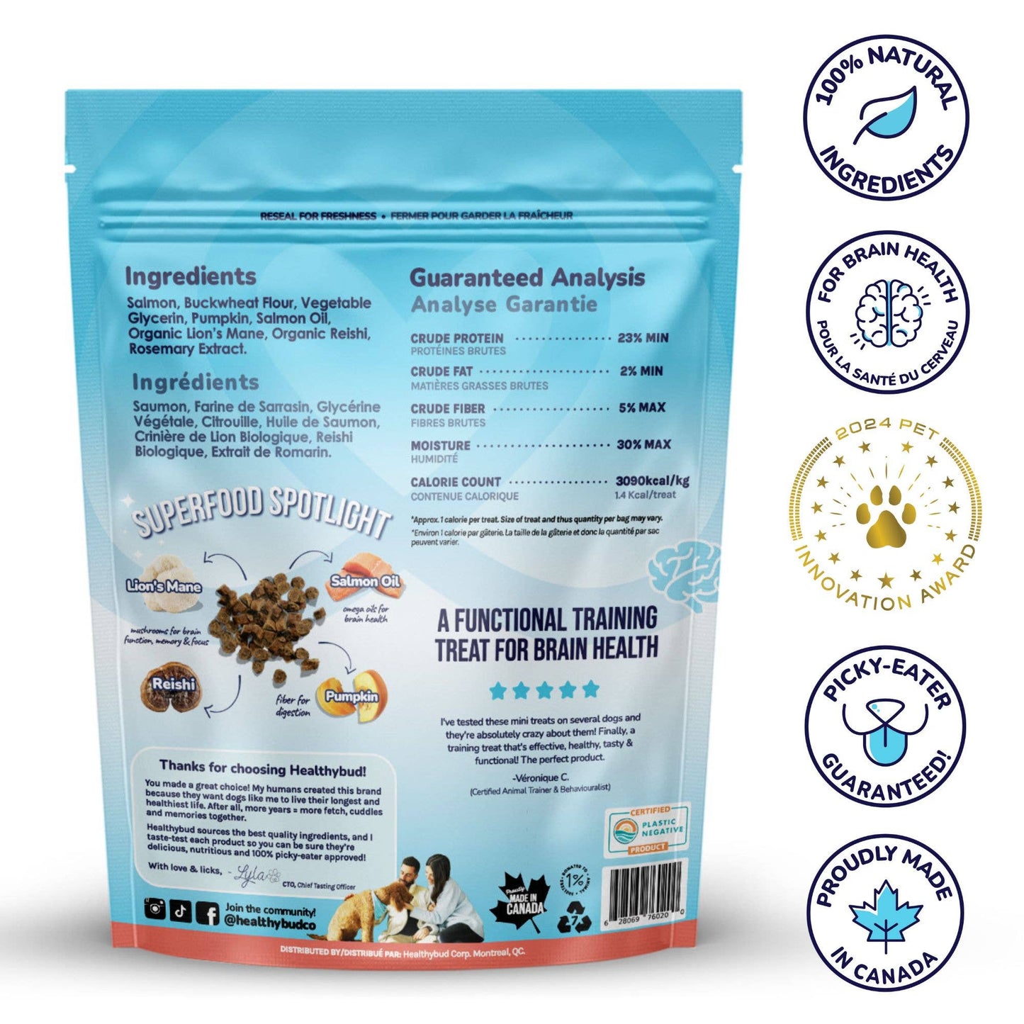 Healthybud's Functional Salmon Mini Training Treat for Dogs