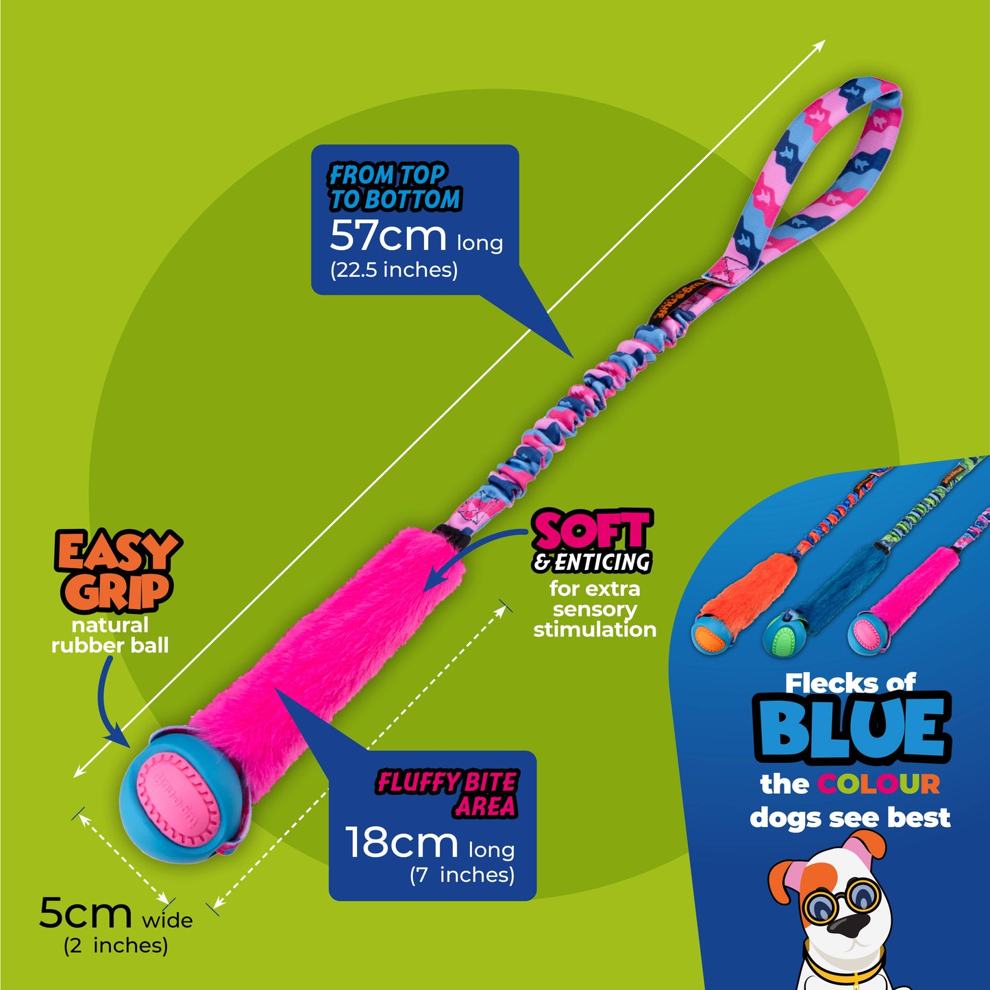 Fauxtastic PowerBall Bungee | Strong Dog Toys | Tug-E-Nuff